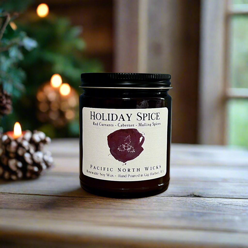 Pacific NW Wicks Holiday Spice Candle | Spiced Wine, Red Currant, Cabernet