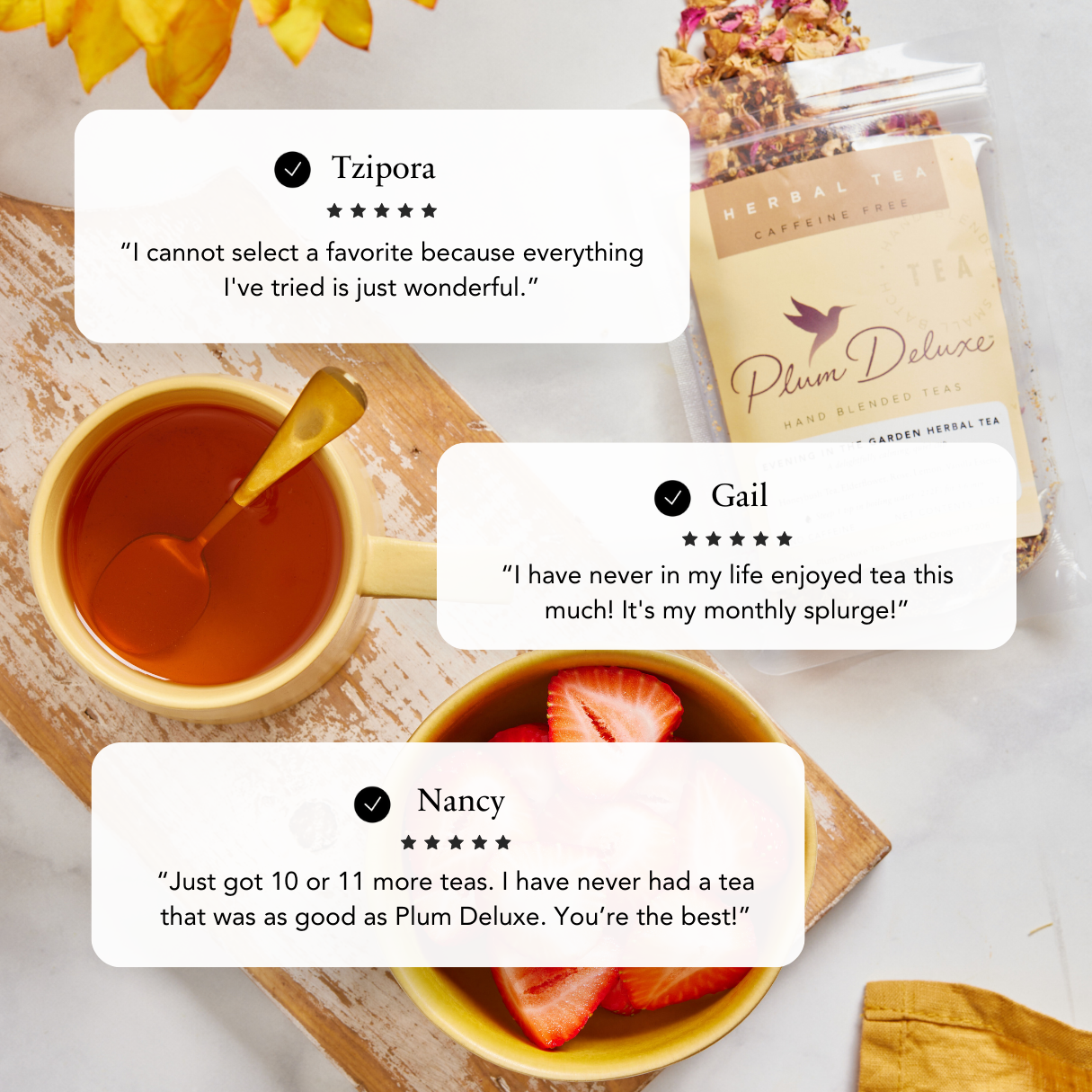 Plum Deluxe Self Care Apricot Elderberry Herbal Loose Leaf Tea Honeybush