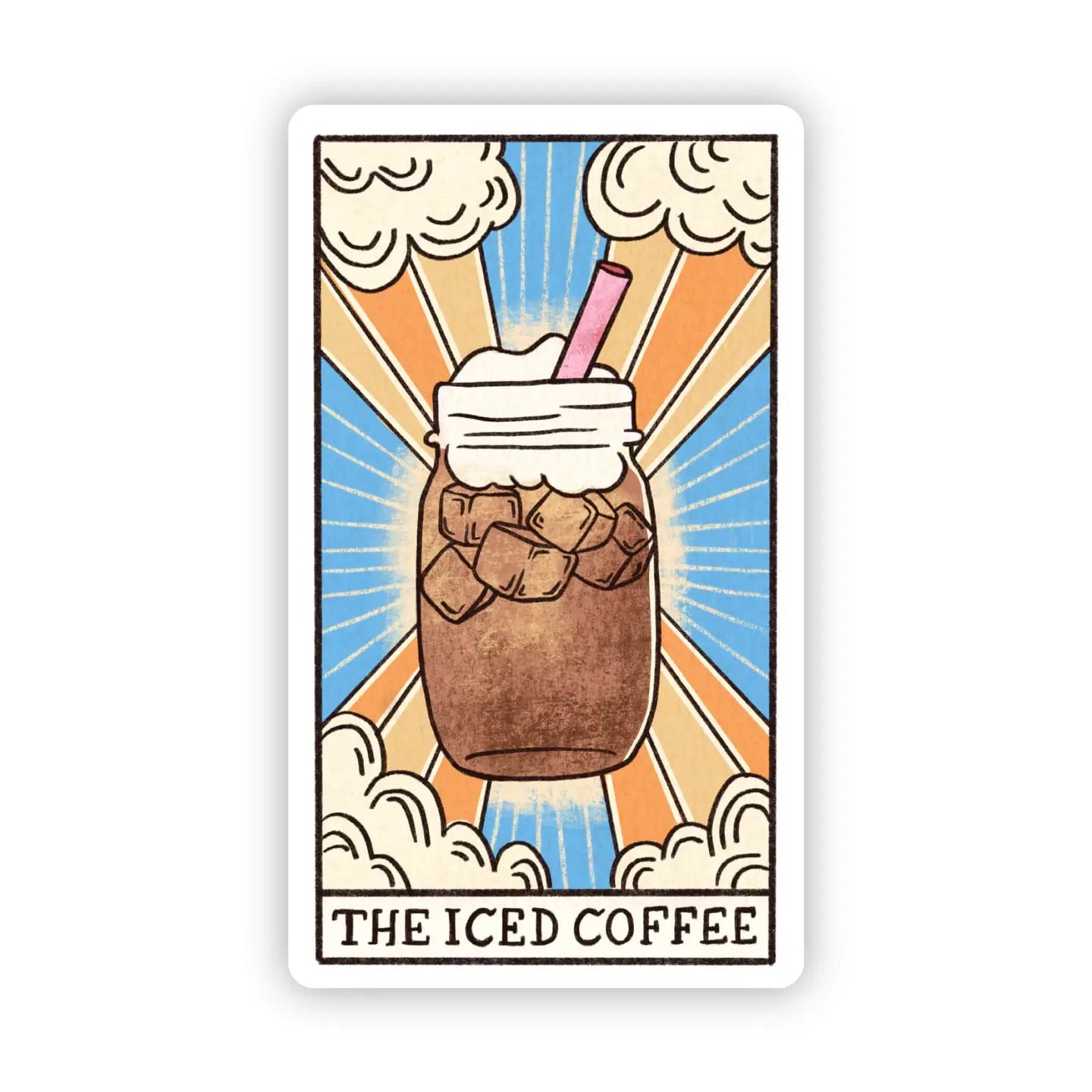 Big Moods The Iced Coffee Tarot Card Sticker