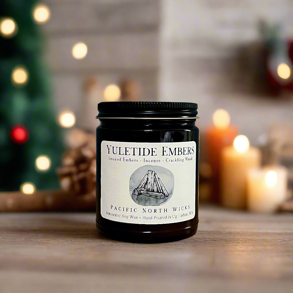 Pacific NW Wicks Yuletide Embers Candle | Fireside Christmas Scent | 8 oz Soy