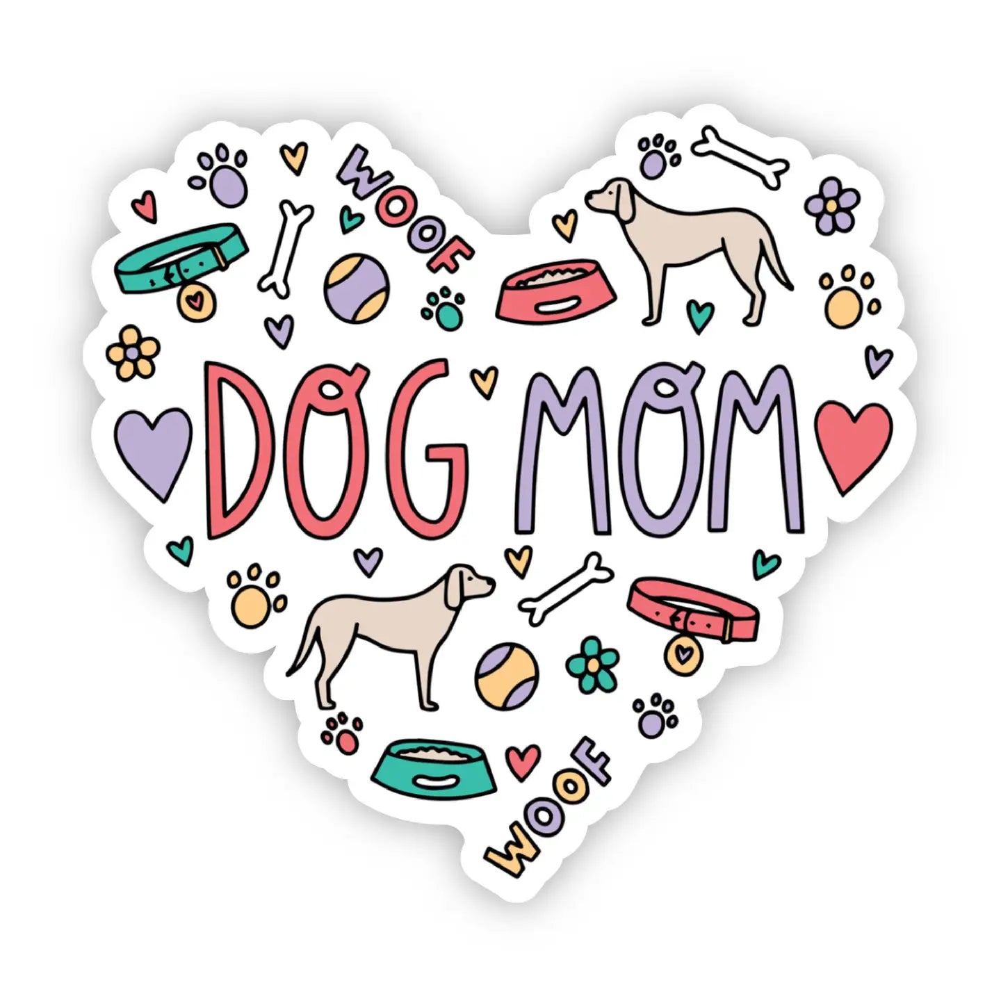 Big Moods Dog Mom Heart Sticker