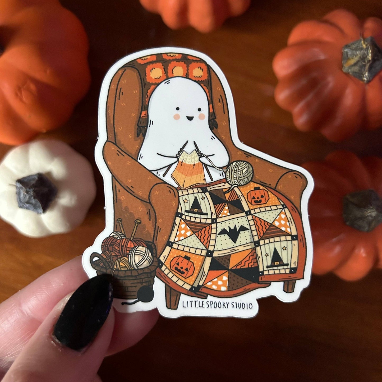 Little Spooky Studio Knitting Ghostie Sticker