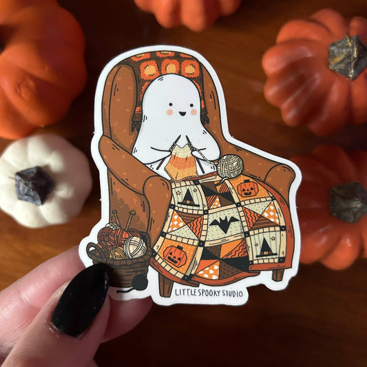 Little Spooky Studio Knitting Ghostie Sticker