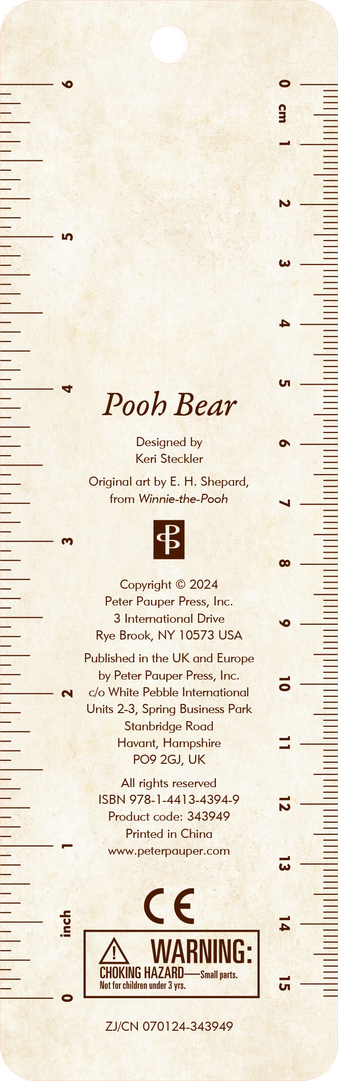 Peter Pauper Pooh Bear Children's Bookmark