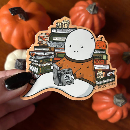Little Spooky Studio Reading Ghostie Sticker