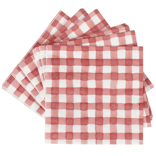 Primitives by Kathy Red Gingham Beverage Napkin