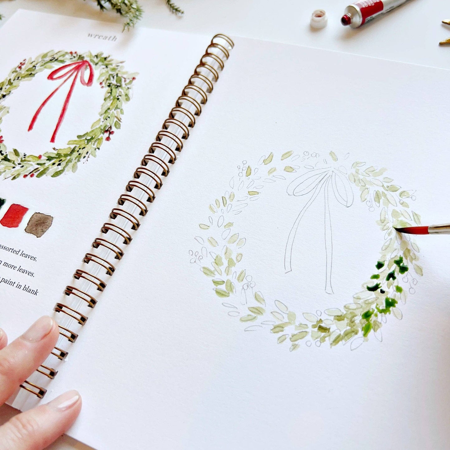 Emily Lux Christmas watercolor workbook