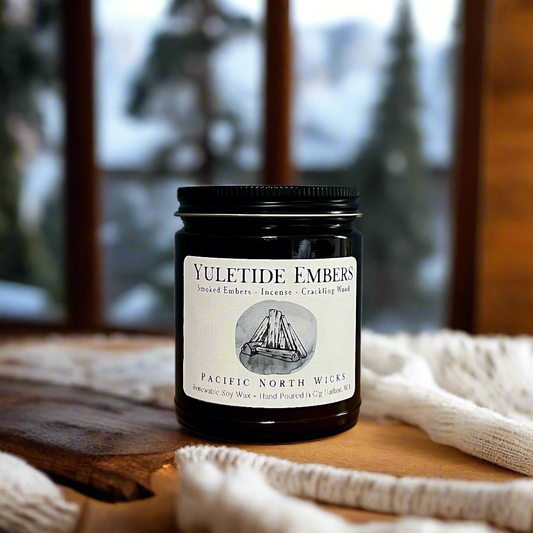 Pacific NW Wicks Yuletide Embers Candle | Fireside Christmas Scent | 8 oz Soy