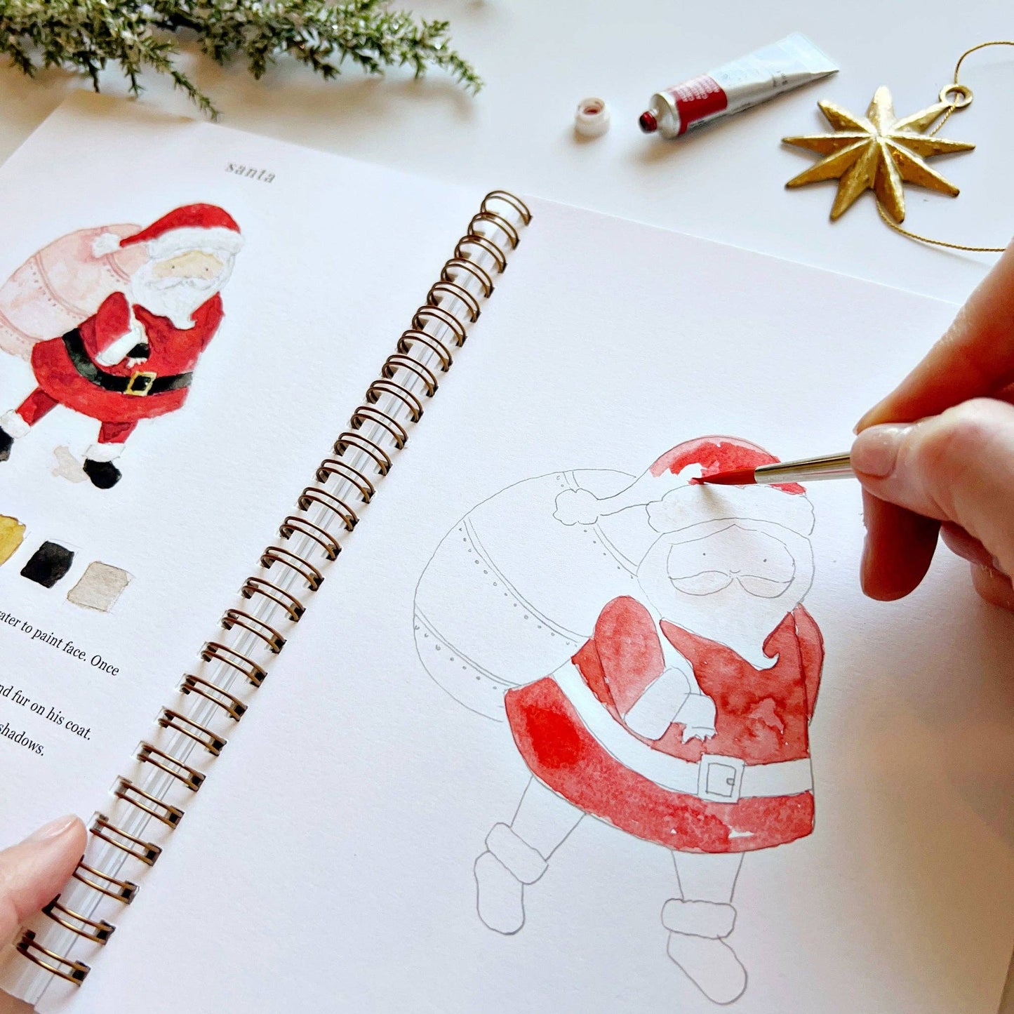 Emily Lux Christmas watercolor workbook