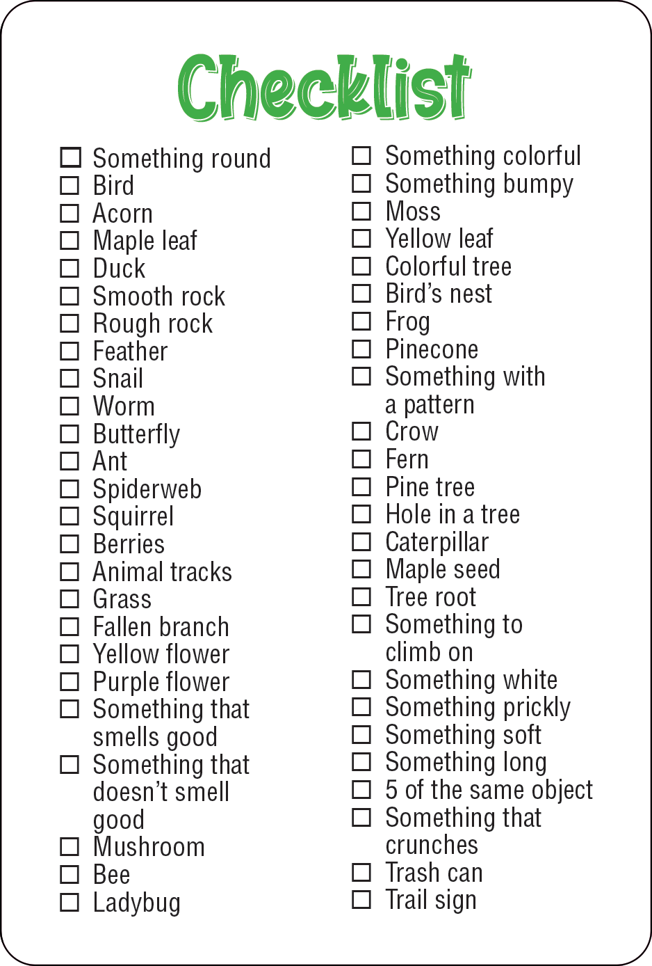 Peter Pauper Nature Seek-and-Find Scavenger Hunt Cards