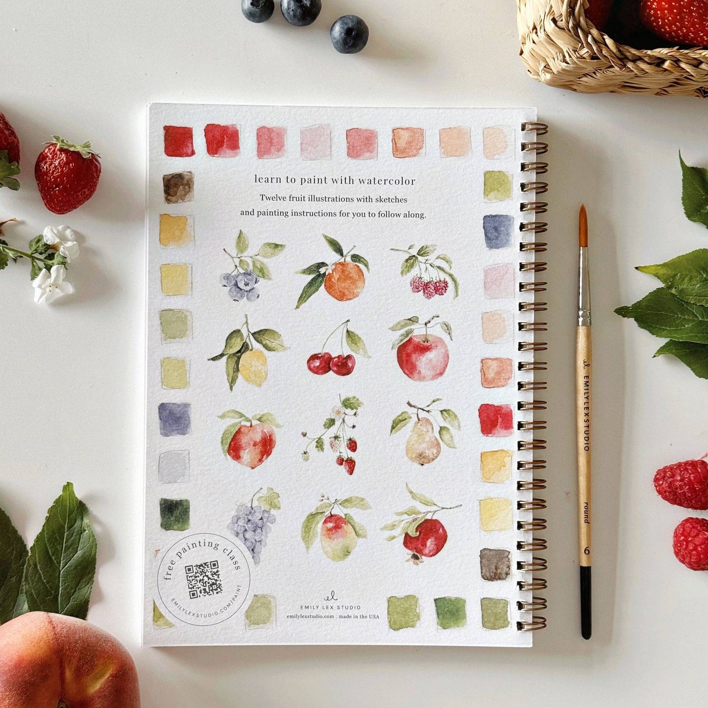 Emily Lex Fruit watercolor workbook