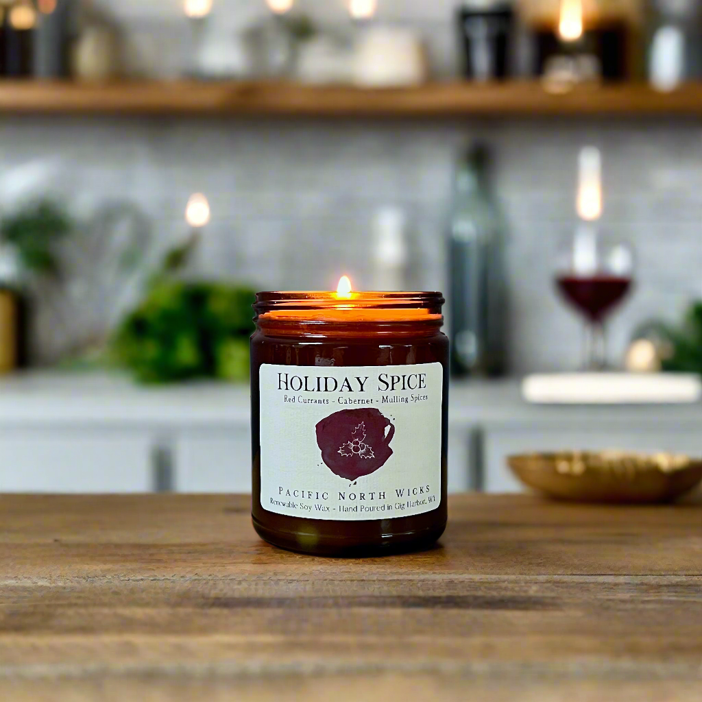 Pacific NW Wicks Holiday Spice Candle | Spiced Wine, Red Currant, Cabernet