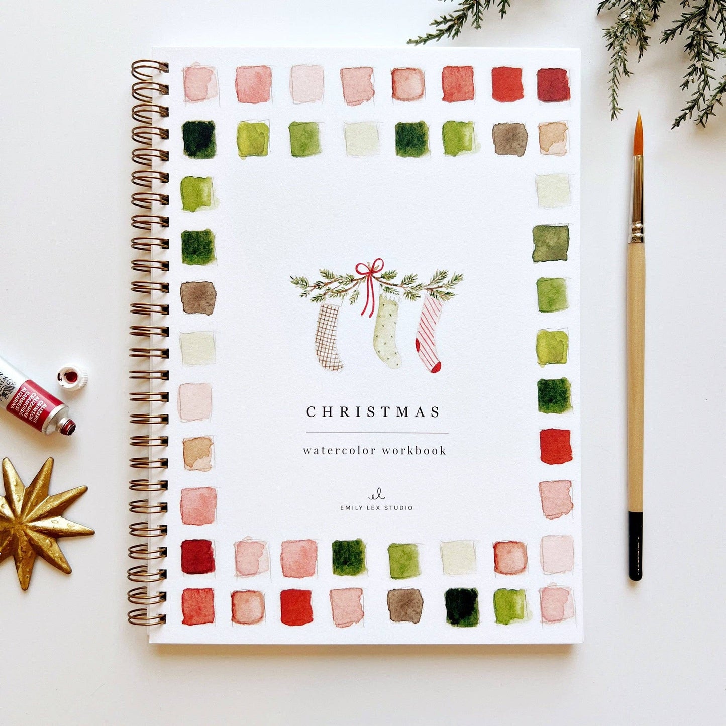 Emily Lux Christmas watercolor workbook