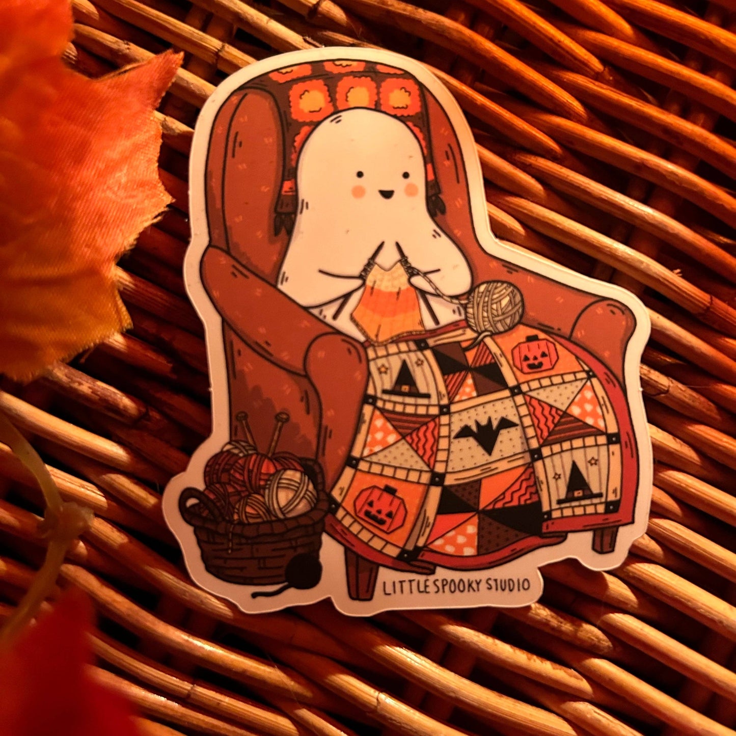 Little Spooky Studio Knitting Ghostie Sticker