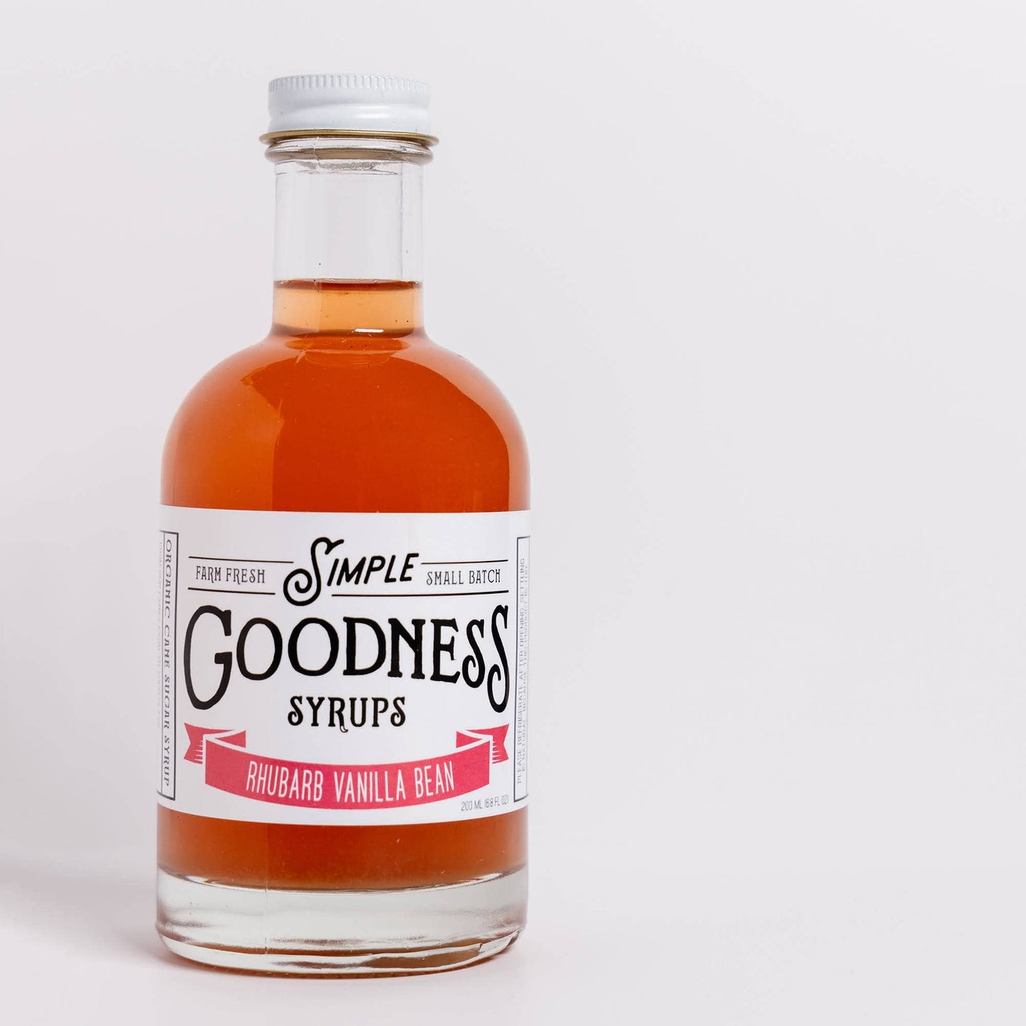 Simple Goodness Rhubarb Vanilla Bean Syrup