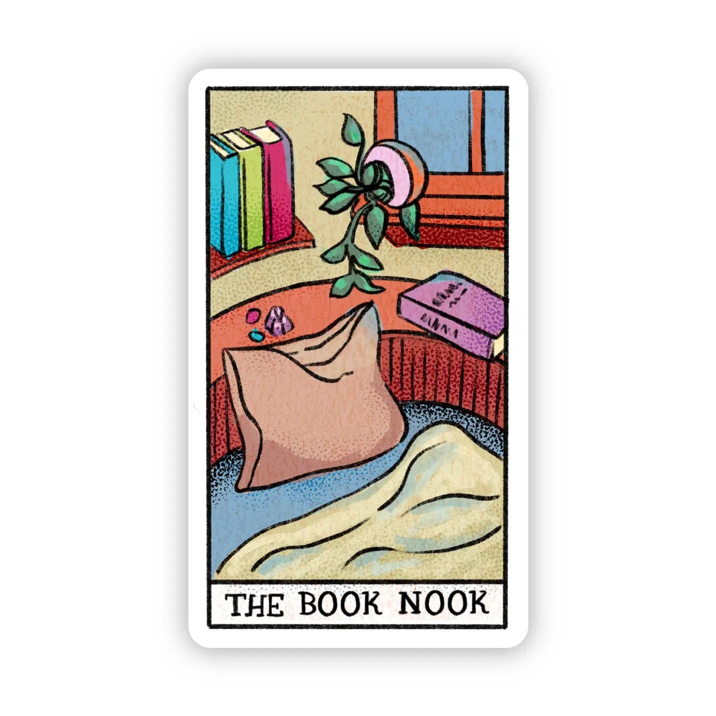 Big Moods The Book Nook Book Tarot Card Sticker