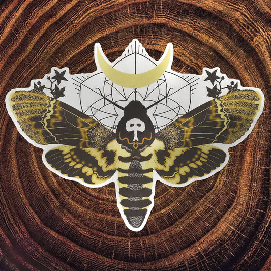 Little Gold Fox Hawkmoth Matte Mirror Pvc-Free Sticker